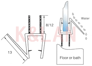 Shower Door Bottom Seal FC-006E 6mm Glass